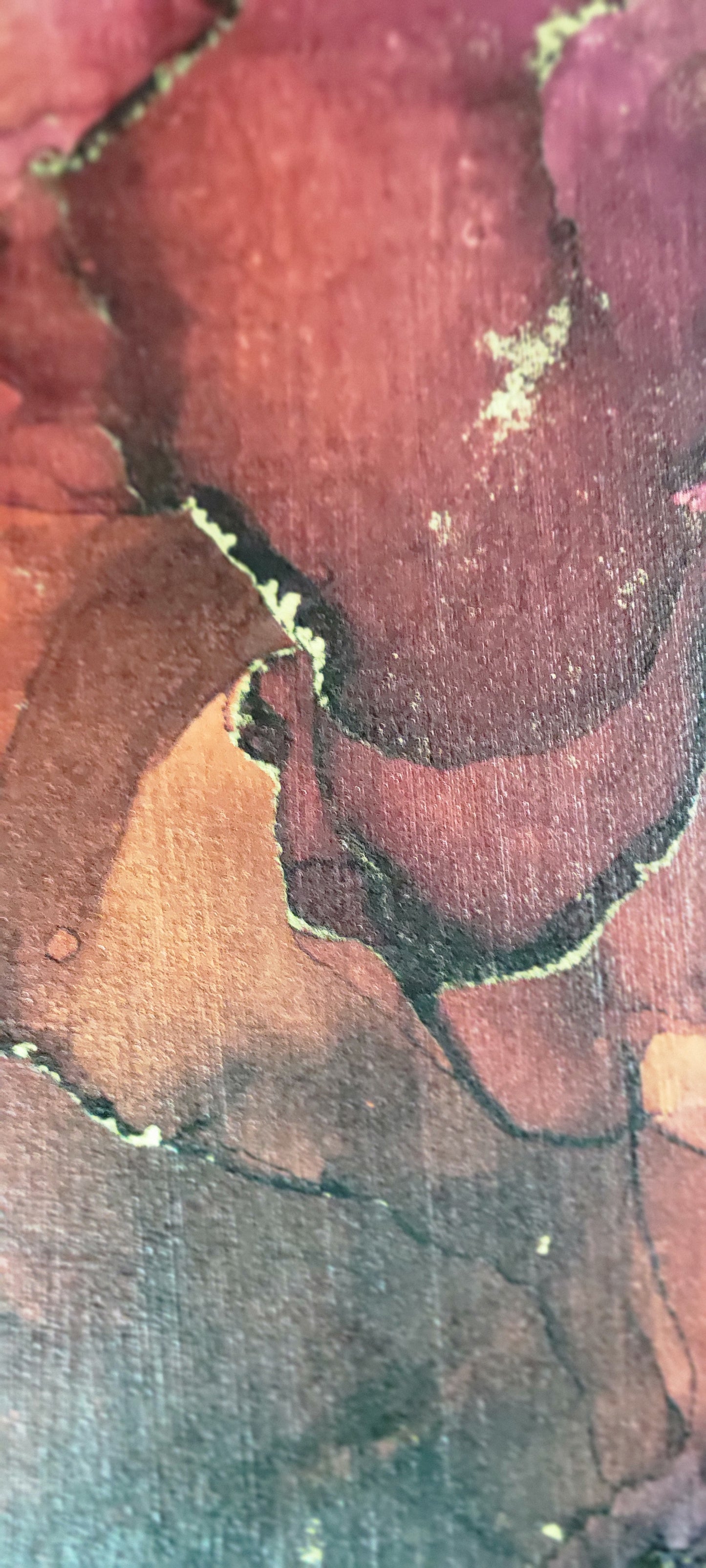 'Trancendance' 36 x 48 in jewel tones on Canvas Framed