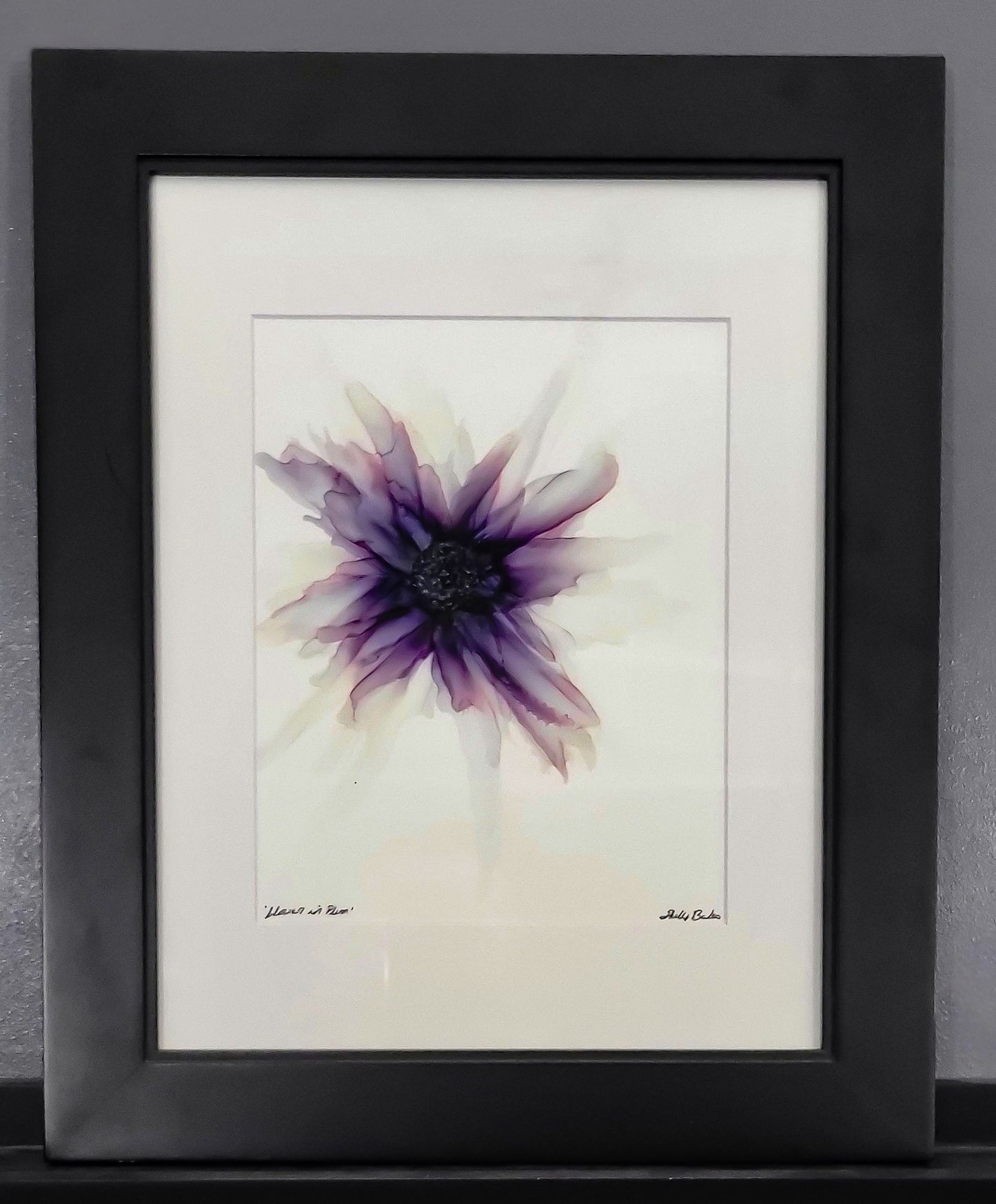 Abstract art purple wispy coneflower