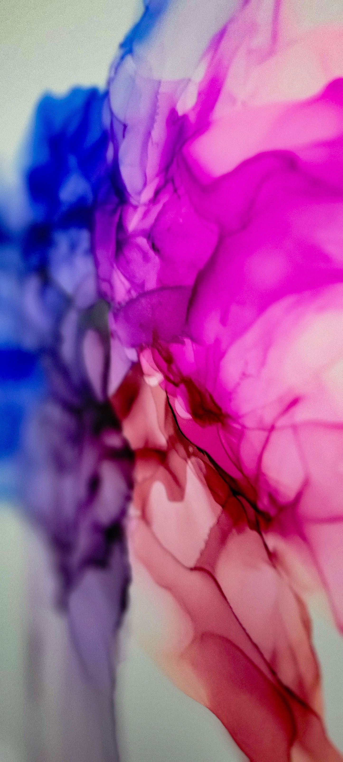 Abstract art in blues, pinks and purple. 'Splash'