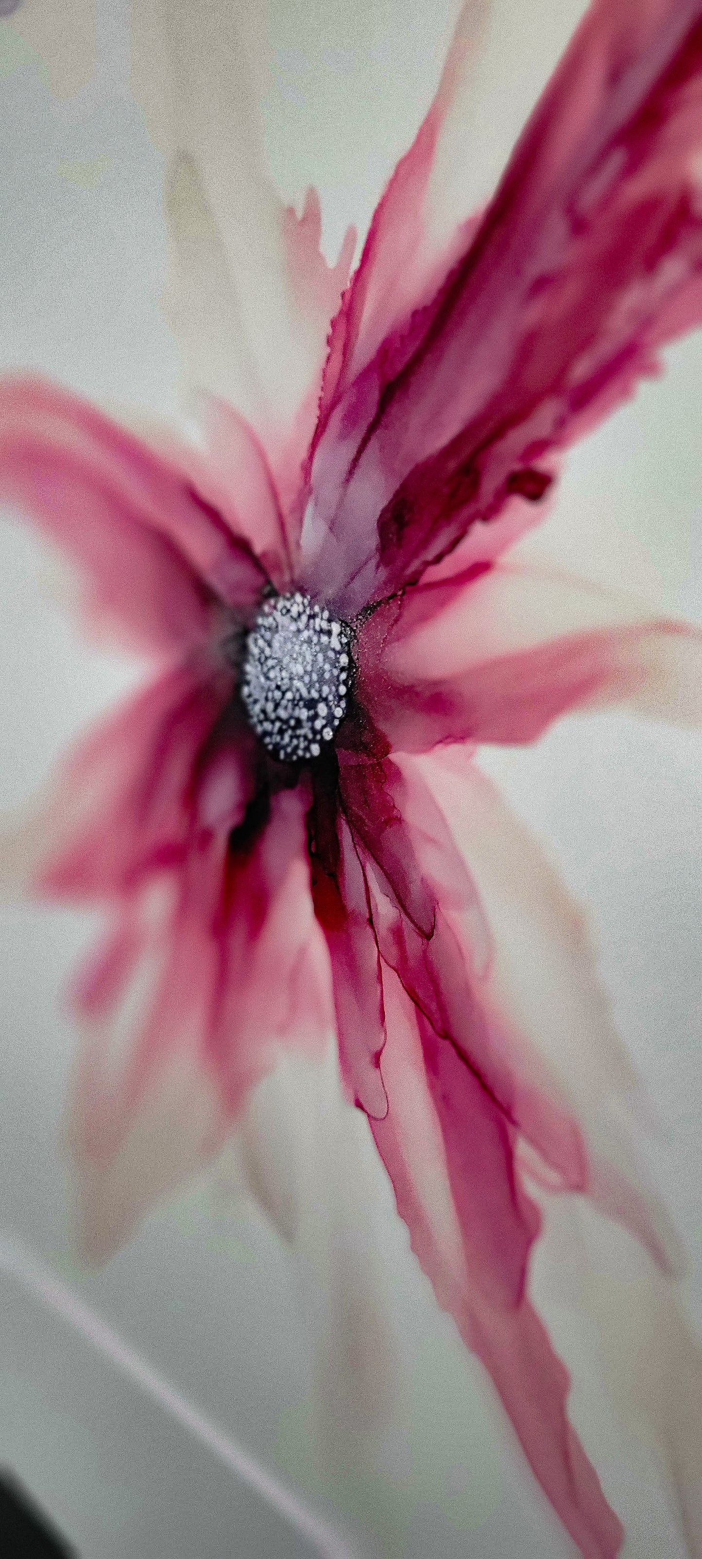 Abstract art purple wispy red flower