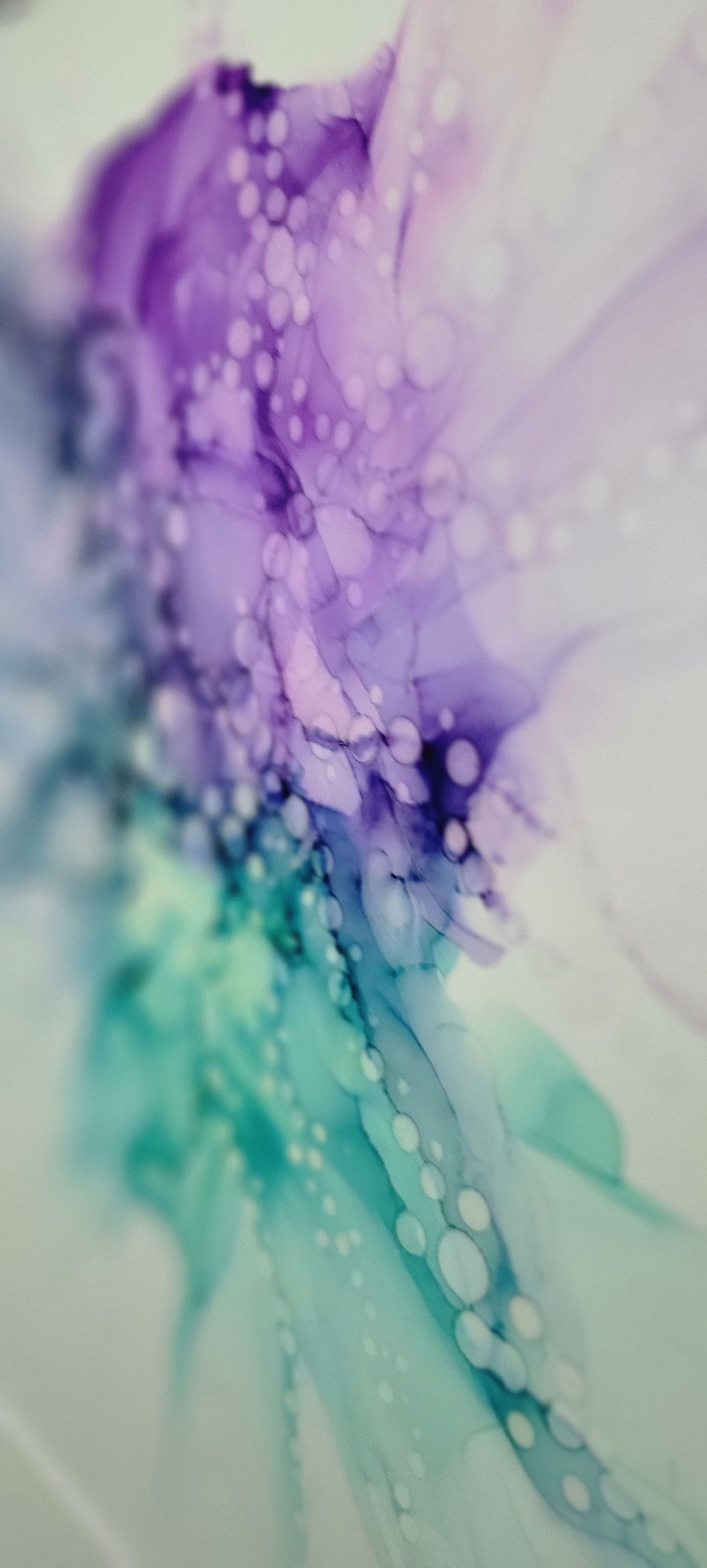 Abstract art  in aqua, pinks and purple. 'Bubbles'
