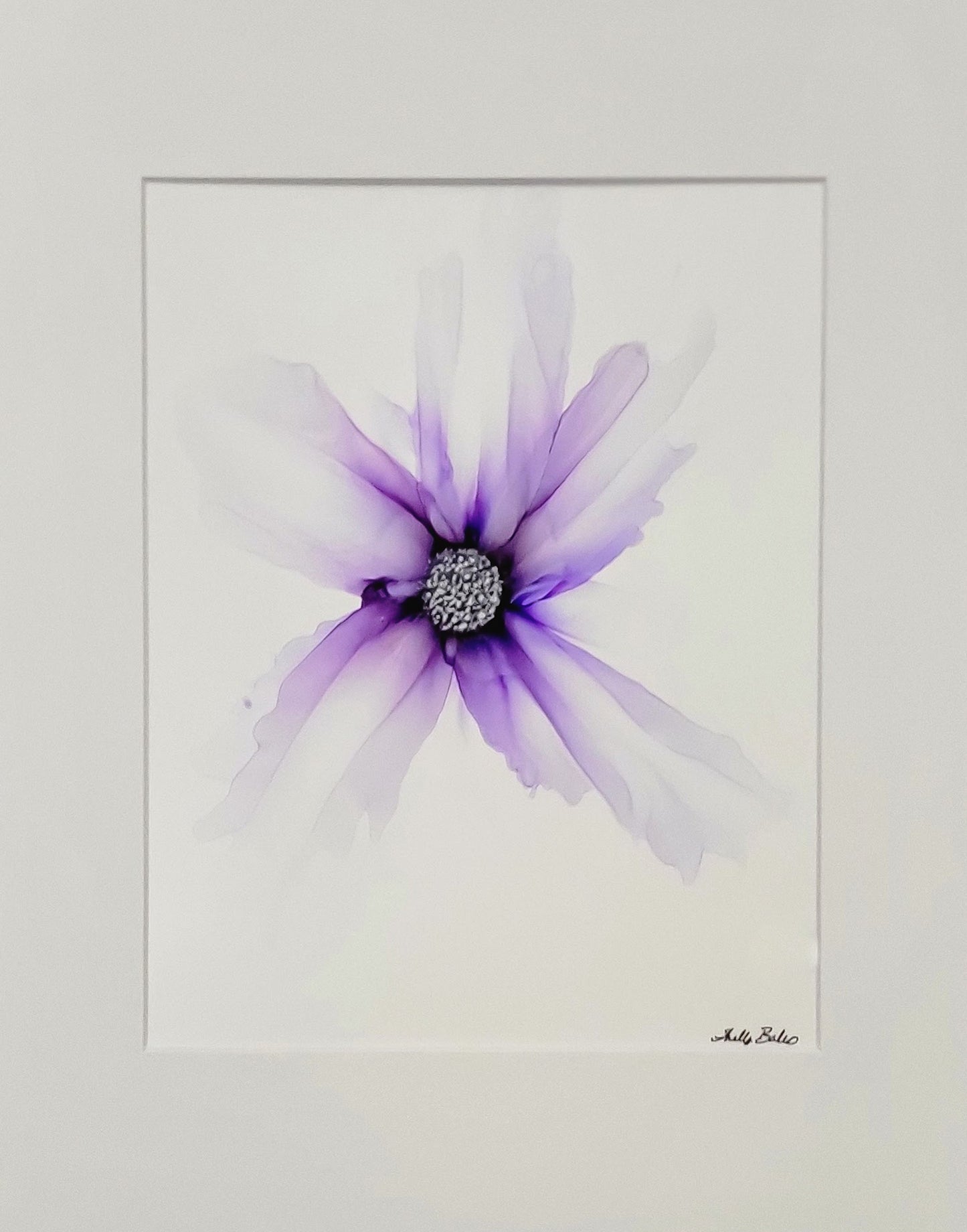Abstract art purple wispy flower