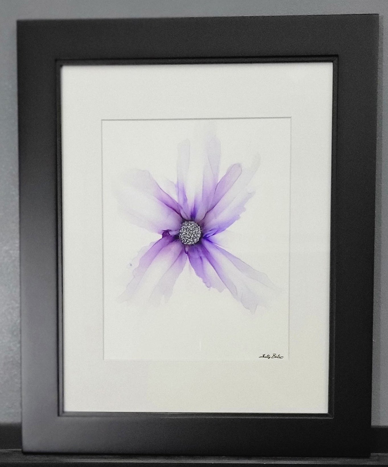 Abstract art purple wispy flower