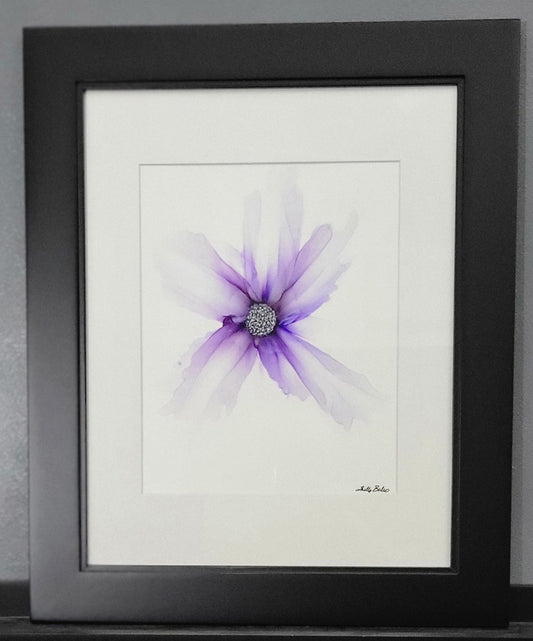 Abstract art purple wispy flower